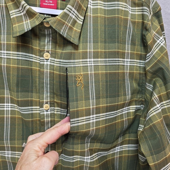John M Browning Flannel Shirt Mens XL Plaid Gorpcore Hiking Camping Hiker Heavy - Picture 3 of 16